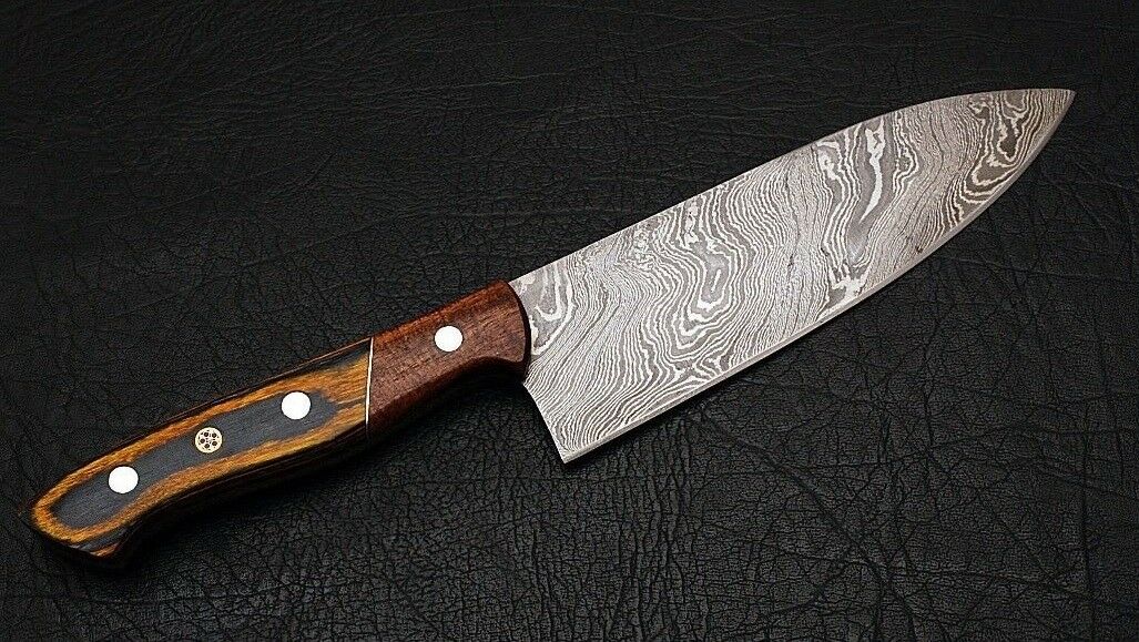 HS-285 Custom Handmade Damascus Kitchen/Chef Knife - Pakka Wood Handle - Best Price