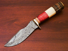 Load image into Gallery viewer, HS-520 Custom Handmade Damascus Hunting Blade Knife With Natural &amp; Hard Wood Handle

