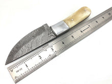 Load image into Gallery viewer, HS-822 Custom Handmade Damascus Skinner Knife With Camel Bone Handle
