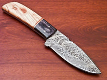 Load image into Gallery viewer, HS-809 Custom Handmade Damascus Skinner Knife With Wood Handle
