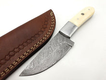 Load image into Gallery viewer, HS-822 Custom Handmade Damascus Skinner Knife With Camel Bone Handle
