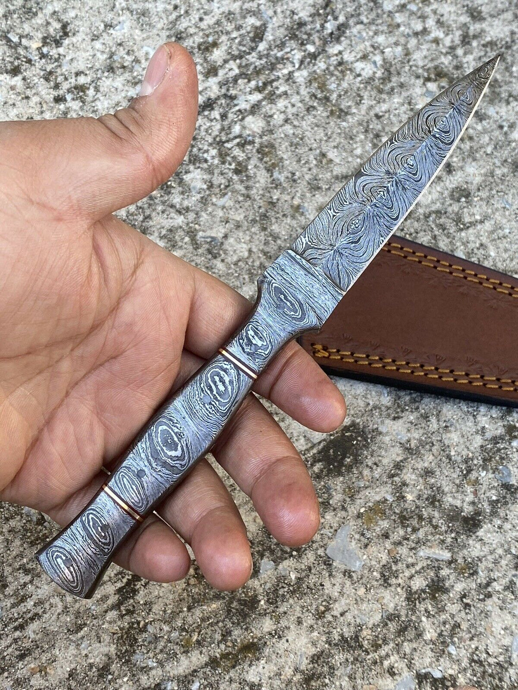 HS-862 Custom Handmade Damacsus Steel Dagger knife - Damascus Handle