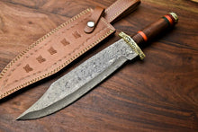 Load image into Gallery viewer, HS-411 | Custom Handmade Damascus Steel Hunting/Bowie Knife - Wood Handle
