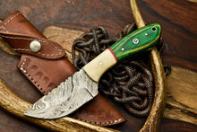 Load image into Gallery viewer, HS-683  Custom Handmade Damascus Steel Skinner Knife - Beautiful Bone Wood Handle
