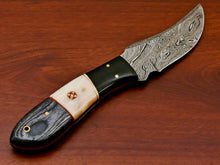 Load image into Gallery viewer, HS-814 Custom Handmade Damascus Skinner Knife With Camel Bone and Wood Handle
