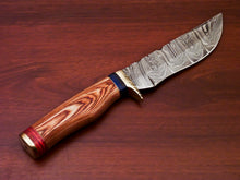 Load image into Gallery viewer, HS-511 Custom Handmade Damascus Hunting Knife With Hard Wood Handle
