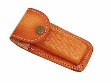 Load image into Gallery viewer, Custom Handmade Damascus Steel Back-Lock Pocket | Folding Knife | Leather Sheath-STAG HORN  Handle
