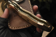Load image into Gallery viewer, Custom Handmade Damascus Folding Knife With Camel Bone Handle
