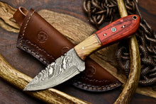 Load image into Gallery viewer, HS-659 Custom Handmade Damascus Steel Skinner Knife - Beautiful Hard Wood Handle
