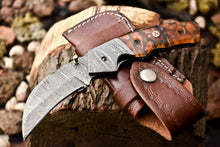 Load image into Gallery viewer, Custom Handmade Damascus Steel Pocket Folding Knife - Beautiful Resin Handle
