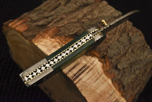 Load image into Gallery viewer, Custom Handmade Damascus Folding/Pocket Knife Liner Lock With Bone Handle
