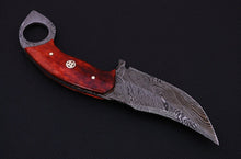 Load image into Gallery viewer, HS-537 Custom Handmade Damascus Hunting/Skinner Knife With Colored Bone Handle
