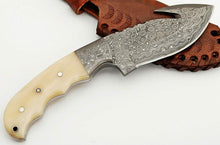 Load image into Gallery viewer, HS-821 Custom Handmade Damascus Skinner Knife With Camel Bone Handle
