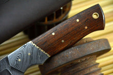 Load image into Gallery viewer, HS-846 Custom Handmade Damascus Skinner Knife With Walnut Wood Handle
