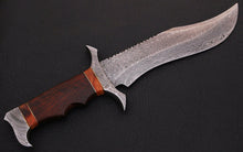 Load image into Gallery viewer, HS-345 | Custom Handmade Damascus Hunting/Bowie Knife 13 Inch With Wood Handle
