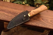 Load image into Gallery viewer, HS-831  Custom Handmade Damascus Skinner Knife With Beautiful Olive wood  Handle
