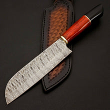 Load image into Gallery viewer, HS-256 Custom Hand Forged 12.5&quot; Damascus Steel Hidden Tang Chef Knife
