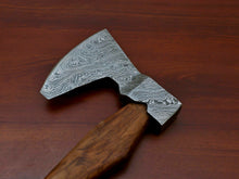 Load image into Gallery viewer, HS-1069 | Custom Handmade Damascus Hand Forged Tomahawk knife, Hatchet, Axe, Integral With Natural Wood
