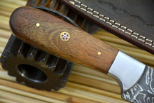 Load image into Gallery viewer, HS-843 Custom Handmade Damascus Steel Skinner Knife Handmade With Walnut Handle
