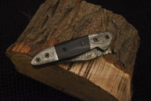 Load image into Gallery viewer, Custom Handmade Damascus Folding/Pocket Knife With Buffalo hHorn Handle
