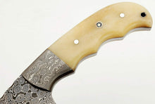 Load image into Gallery viewer, HS-821 Custom Handmade Damascus Skinner Knife With Camel Bone Handle
