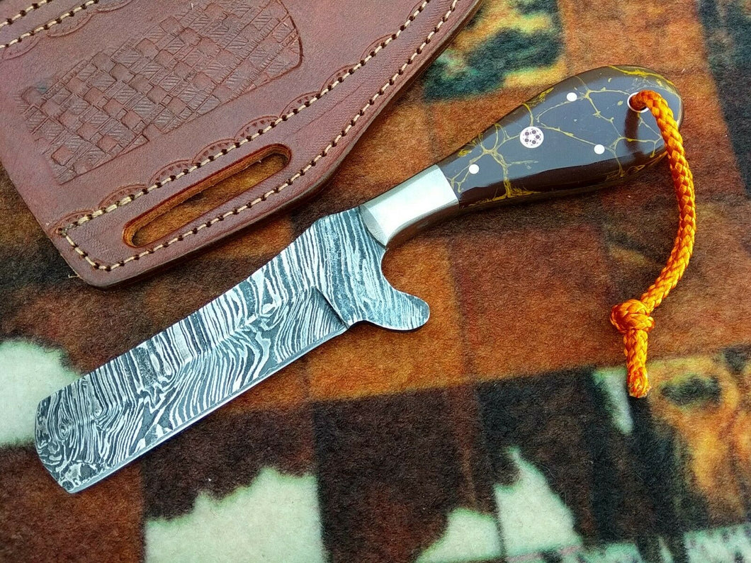 HS-989 COWBOY KNIFE CUSTOM HANDMADE EDC DAMASCUS HUNTING KNIFE