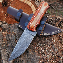 Load image into Gallery viewer, HS-558 9&quot; Custom Hand Forged Damascus Steel Hunting Knife with Pakkawood Handle
