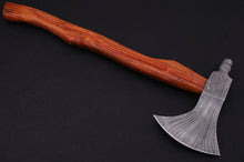 Load image into Gallery viewer, HS-1075 | Custom Handmade Damascus Hand Forged Tomahawk axe With Rose Wood
