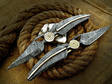 Load image into Gallery viewer, Custom Handmade Damascus Folding-Pocket Knife lot of 2 With Damascus Handle
