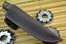 Load image into Gallery viewer, HS-846 Custom Handmade Damascus Skinner Knife With Walnut Wood Handle
