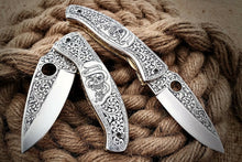 Load image into Gallery viewer, HS Cutlery | Custom Hand Engraved Folding-Pocket Knife Life Time Used With Very Good Price
