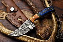 Load image into Gallery viewer, HS-694 Custom Handmade Damascus Steel Skinner Knife - Beautiful Hard Wood Handle
