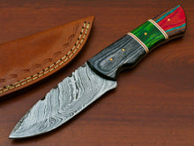 Load image into Gallery viewer, HS-808 Custom Handmade Damascus Skinner Knife With Custom Wood Handle
