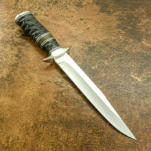 Load image into Gallery viewer, HS-378 '' Custom Handmade D2 Tool Steel 15" Bull Horn Handle Hunting/Survival/Bowie Knife
