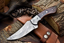 Load image into Gallery viewer, HS-700 Custom Handmade Damascus Steel Skinner Knife - Beautiful Wood Handle
