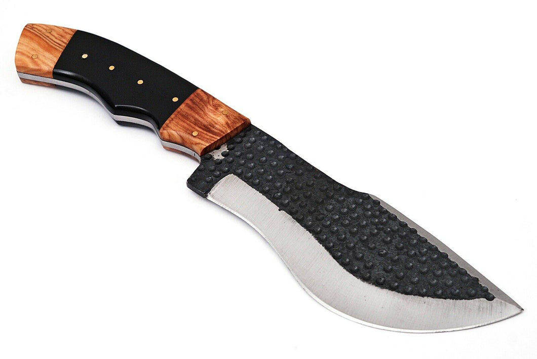 HS-932 Custom Handmade High Carbon Railroad Steel Tracker Knife - Buffalo Horn Handle