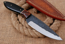 Load image into Gallery viewer, HS-751 Custom Hand Forged Railroad Steel Skinner Knife 8.0 inch Overall Buffalo Horn Handle
