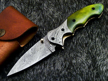 Load image into Gallery viewer, HS-1121 '' CUSTOM HANDMADE DAMASCUS BLADE POCKET FOLDING KNIFE LINER LOCK
