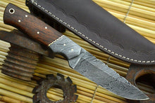 Load image into Gallery viewer, HS-846 Custom Handmade Damascus Skinner Knife With Walnut Wood Handle
