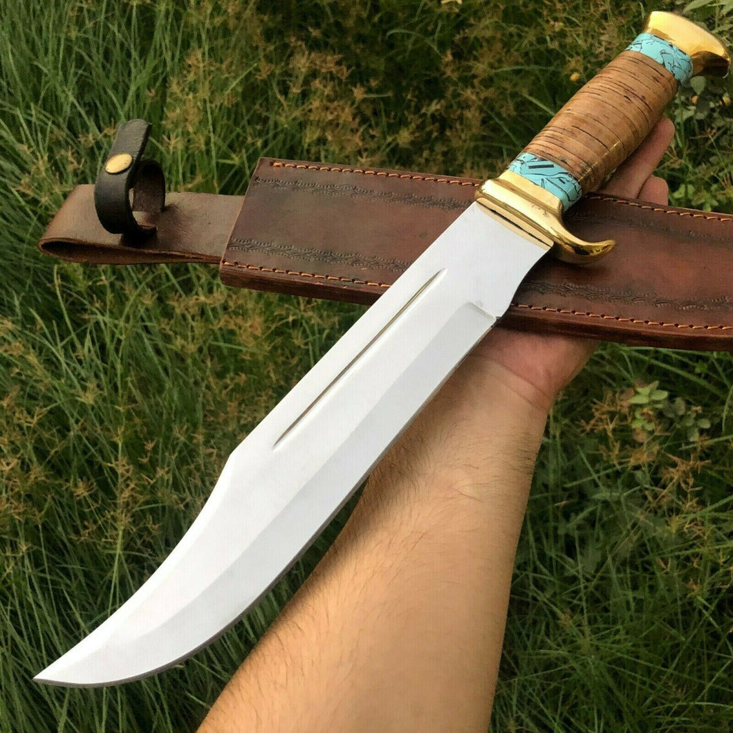 HS-356 '' Hand Forged D2 Steel Hunting Crocodile Dundee Bowie Knife Full Tang