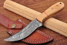 Load image into Gallery viewer, HS-764 Custom Handmade Damascus Steel Tracker Knife With Olive Wood Handle
