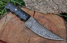 Load image into Gallery viewer, HS-463 Custom Handmade Damascus Steel Skinner/Hunting Knife With Black Micarta Handle
