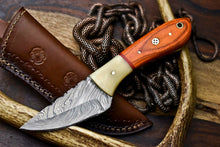 Load image into Gallery viewer, HS-684 Custom Handmade Damascus Steel Skinner Knife - Beautiful Bone Wood Handle
