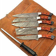 Load image into Gallery viewer, HS-106 &#39;&#39; Custom Handmade HAND FORGED DAMASCUS STEEL CHEF KNIFE Set Kitchen Knives
