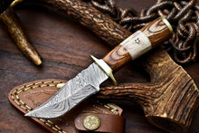 Load image into Gallery viewer, HS-413 | Custom Handmade Damascus Steel Hunting Knife - Hard Wood Handle

