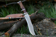 Load image into Gallery viewer, HS-306 CUSTOM 14'' DAMASCUS KNIFE, Handmade, Damascus Steel Bowie knife, with sheath
