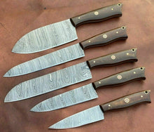 Load image into Gallery viewer, HS-147 &#39;&#39; HANDMADE DAMASCUS STEEL CHEF KITCHEN KNIVES SET
