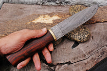 Load image into Gallery viewer, HS-450 | Custom Handmade Damascus Steel Hunting Camping Best Knife - Awesome Wood With Very Reasonable Price
