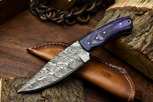 Load image into Gallery viewer, HS-674 Custom Handmade Damascus Steel Skinner Knife - Beautiful Hard Wood Handle
